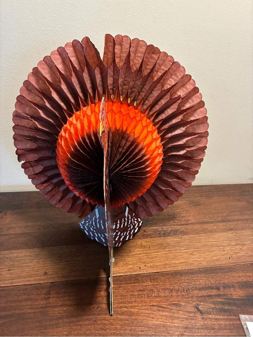 Set of 3 Vintage Paper Honeycomb Turkeys Original Packaging Thanksgiving